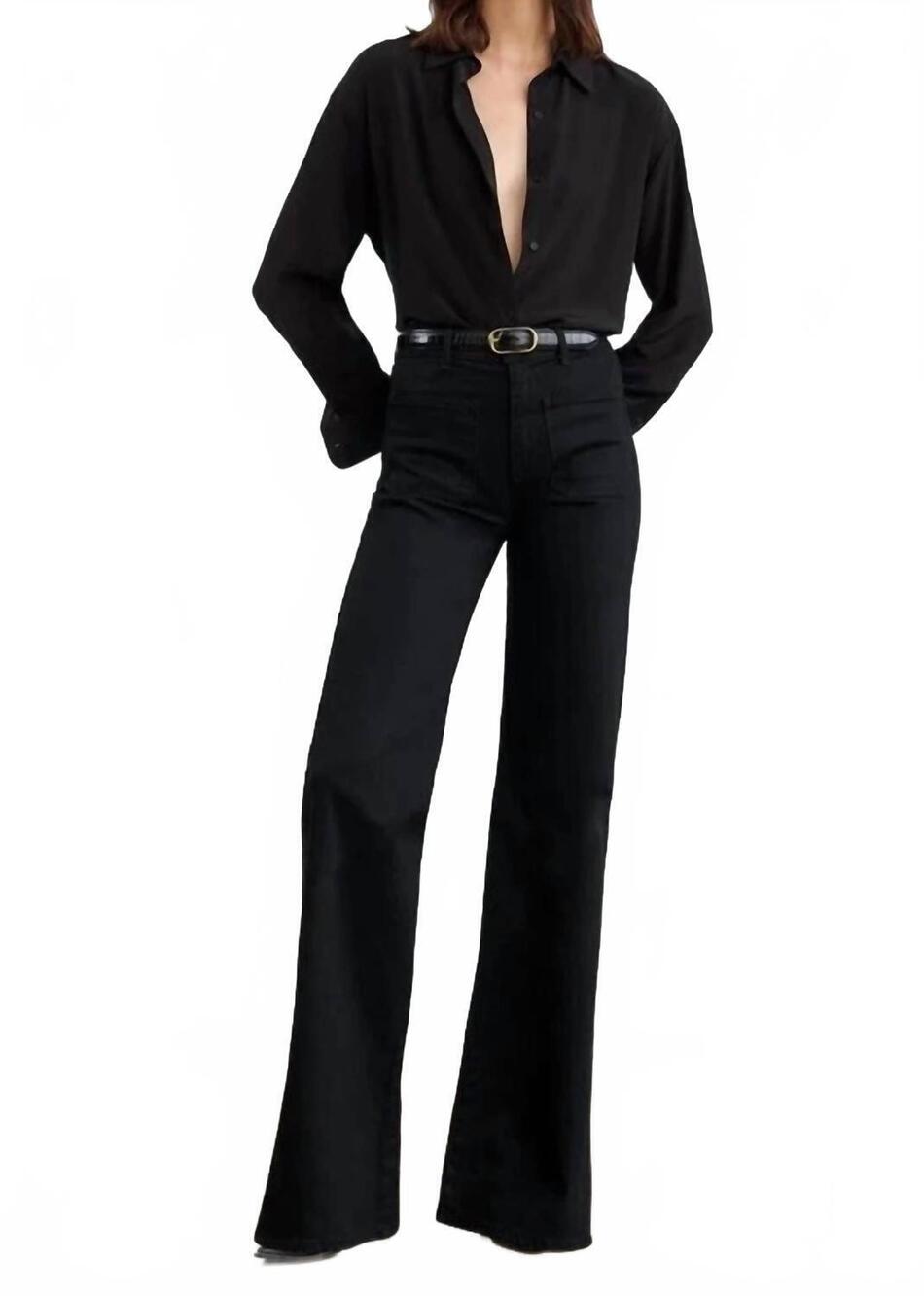 NEW NILI LOTAN florence bootcut pant in jet black